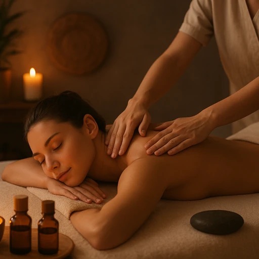 Image illustrant le massage harmonisant aux pierres chaudes